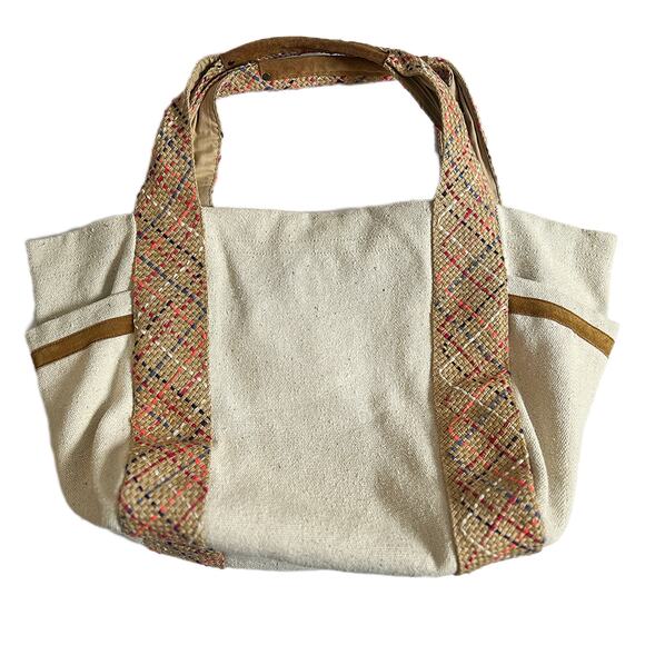 American Eagle Outfitters Raffia & Canvas Tote - Picture 1 of 10